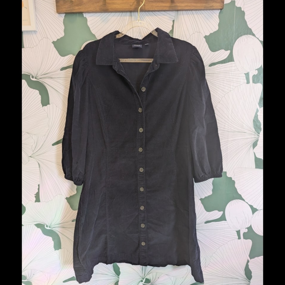 GAP Women's Soft Corduroy Cotton Mini Dress LP Navy Blue